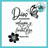 SVG Inspirational Logo, Spanish, Dios es Nuestro Refugio