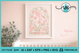 Stained Glass Bunny Pattern SVG & Printable, Easter Floral Rabbit Design