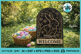 Stained Glass Bunny Pattern SVG & Printable, Easter Floral Rabbit Design