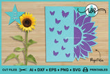 Card Template Sunflower & Butterflies Side Edge Card