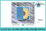 Card Template Sunflower & Butterflies Side Edge Card