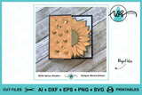 Card Template Sunflower & Butterflies Side Edge Card