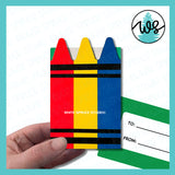 Teacher Gift Card Holder SVG | 3D Paper Money Card Template | Crayon Teacher Appreciation Cut File