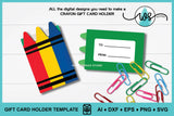 Teacher Gift Card Holder SVG | 3D Paper Money Card Template | Crayon Teacher Appreciation Cut File