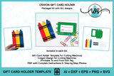 Teacher Gift Card Holder SVG | 3D Paper Money Card Template | Crayon Teacher Appreciation Cut File