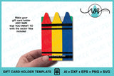 Teacher Gift Card Holder SVG | 3D Paper Money Card Template | Crayon Teacher Appreciation Cut File
