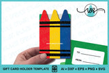 Teacher Gift Card Holder SVG | 3D Paper Money Card Template | Crayon Teacher Appreciation Cut File