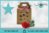 3D Paper Gift Bag Template Hearts Gift Bag
