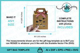 3D Paper Gift Bag Template Hearts Gift Bag