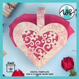 3D Paper Gift Box Template Flower Valentine Heart Box