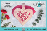 3D Paper Gift Box Template Flower Valentine Heart Box