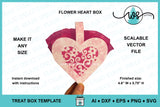 3D Paper Gift Box Template Flower Valentine Heart Box