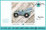 Valentine Vintage Truck with Hearts and Love Words Cut File and Print