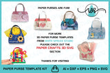 3D Paper Purse Template Snowflake Gift Bag with Digital Paper