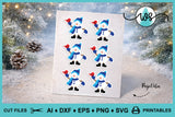 Winter & Christmas Layered Snowman and Bird SVG Cut File
