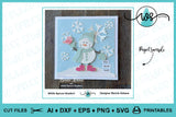 Winter & Christmas Layered Snowman and Bird SVG Cut File
