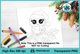 Printable Winter Owl with Holly
