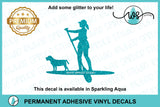 Decal SUP Woman Standing and Dog