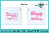 Layered Words Clip Art: Happy Birthday, Love, Smile (SVG PNG Digital Paper)