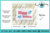 Layered Words Clip Art: Happy Birthday, Love, Smile (SVG PNG Digital Paper)