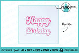 Layered Words Clip Art: Happy Birthday, Love, Smile (SVG PNG Digital Paper)