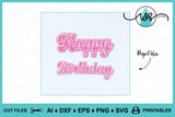 Layered Words Clip Art: Happy Birthday, Love, Smile (SVG PNG Digital Paper)