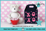 XOXO Valentine Gable Gift Treat Box Cut File