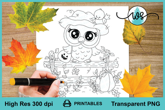 Printable Autumn Owl
