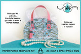 3D Paper Purse Template, Touch of Teal