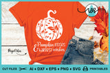 SVG Autumn Logo, Pumpkin Kisses & Harvest Wishes