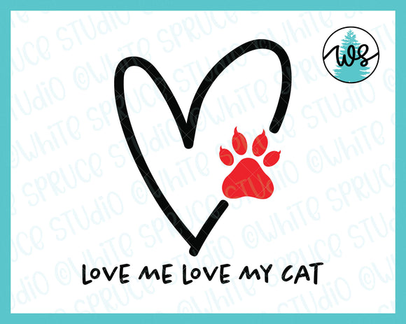 SVG Cat Logo, Love Me Love My Cat