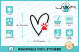 Sticker, Heart Cat Paw