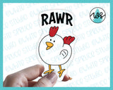 Sticker, Funny Chicken RAWR