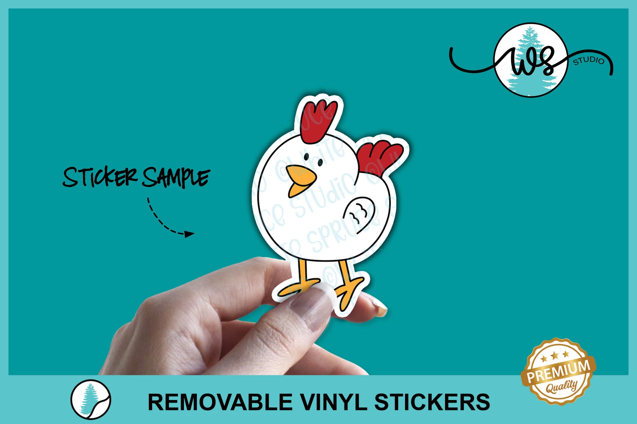 Source Custom Studio Card Sticker with Funny Vinyl Sticker for