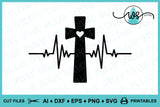 SVG Inspirational Logo, Heartbeat Cross