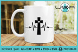 SVG Inspirational Logo, Heartbeat Cross