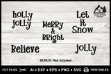SVG Christmas Ornament Jolly Collection