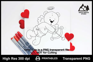 Printable Teddy Bear Cupid