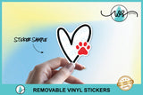 Sticker, Heart Dog Paw