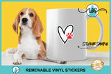 Sticker, Heart Dog Paw