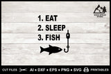 SVG Fishing Logo, Eat Sleep Fish