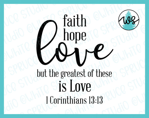 SVG Inspirational Logo, Faith Hope Love