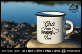 SVG Fishing Logo, Girls Make Fishing Fun