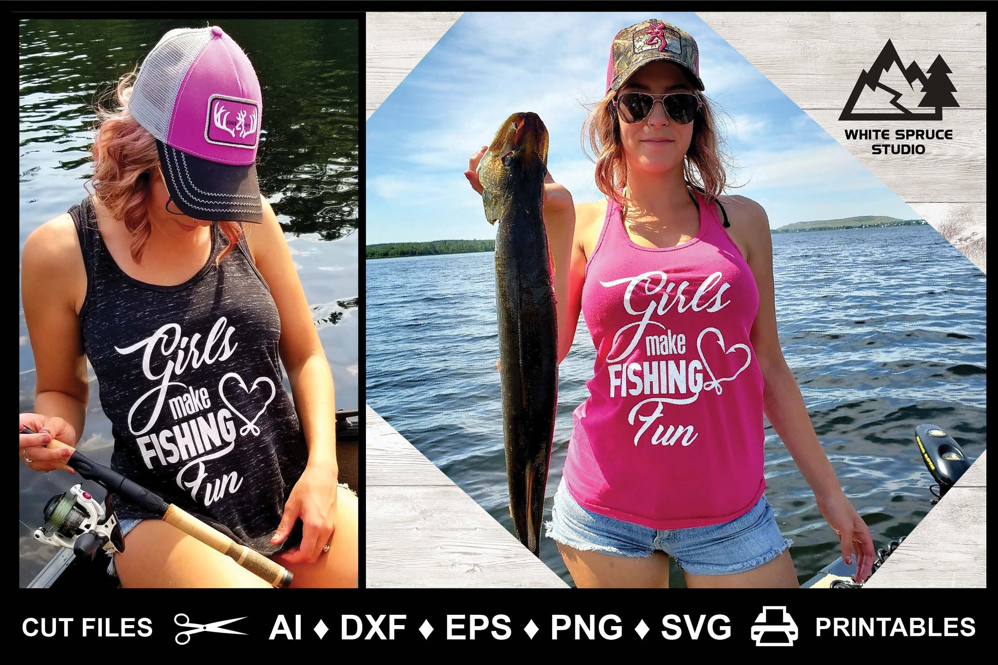 Women's Funny Fishing For Girls T-Shirts