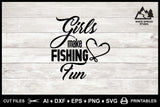 SVG Fishing Logo, Girls Make Fishing Fun