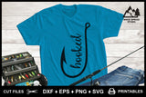 SVG Fishing Logo, Hooked