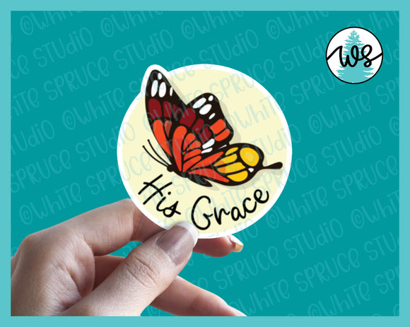 Sticker, His Grace Butterfly