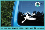 SVG Kayak Logo, Kayak Girl Mountains