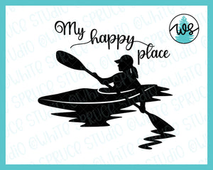 SVG Kayak Logo SVG, My Happy Place