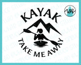SVG Kayak Logo, Kayak Take Me Away